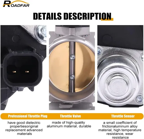 Vista 2 de ROADFAR Cuerpo de aceleración eléctrica de 75 mm S20001 6L3Z9E926A para 05-14 para Ford Expedition, 04-10 para Ford F-150, 05-09 para Ford F-350