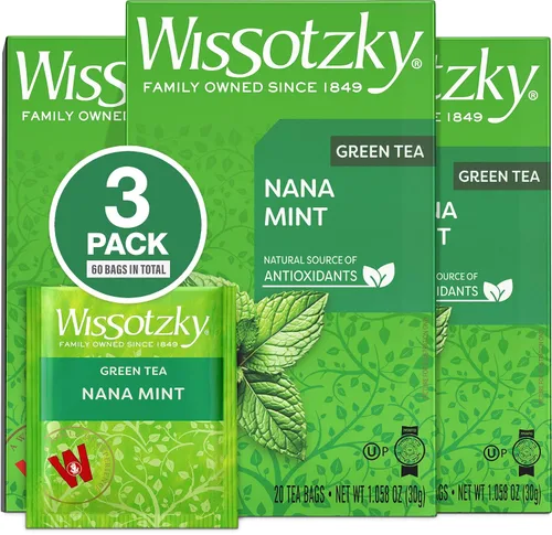 Vista 9 de Wissotzky Té verde menta Nana, 20 bolsas de té Rico en antioxidantes Bolsas de té de menta marroquí Té Nana revitalizante