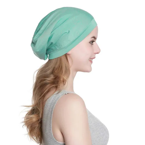 Vista 82 de Alnorm - Gorro con forro de satén y suave banda elástica para hombres y mujeres, talla única Se ajusta a la mayoría