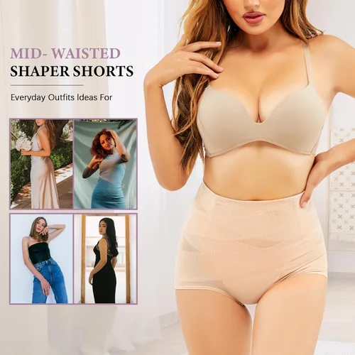 Vista 4 de PRAVETTE Tummy Control Shapewear Panties for Women High Waist Body Shaper Slimming Underwear Girdle Panty