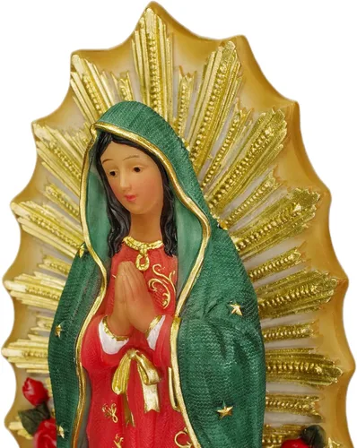 Vista 2 de Estatuas de la Virgen de Guadalupe, Estatua de Nuestra Señora de Guadalupe Virgen María, Figurina Grande de Resina Virgencita María de 6 Pulgadas