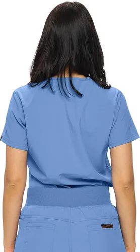 Vista 3 de Camiseta médica para mujer con un bolsillo para mujer