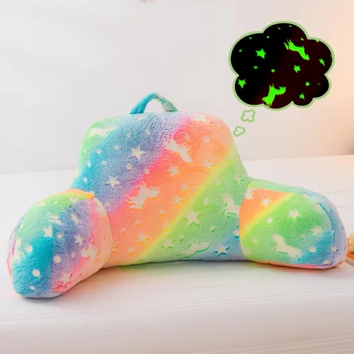 Vista 13 de Meeting Story Almohadas de Lectura Luminosas de Dinosaurio Verde que Brillan en la Oscuridad y Centellean con Brazos, Almohada de Respaldo