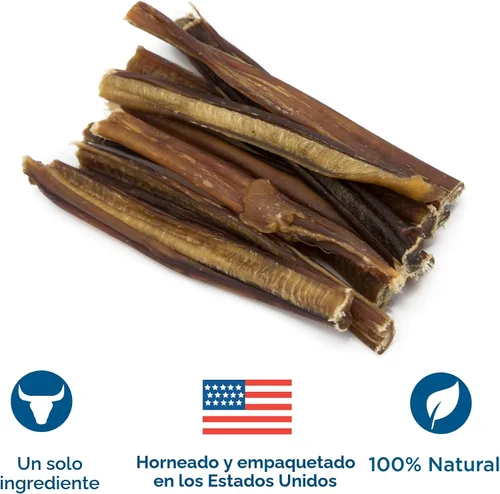 Vista 3 de Best Bully Sticks Palitos finos de 6 pulgadas, 24 unidades (paquete de 1), naturales, fáciles de digeribles, 100% alimentados con pasto, sin granos