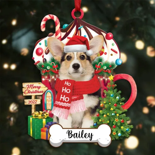 Vista 104 de Amantes de los perros de Navidad – Navidad de perros disponibles para muchos perros Shi Tzu – Adorno con forma personalizada, adorno de Navidad
