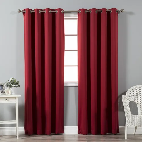 Vista 45 de Best Home Fashion Cortinas opacas con aislamiento térmico, ojales de acero inoxidable y níquel, color rosa bebé, 52 pulgadas de ancho x 63 pulgadas