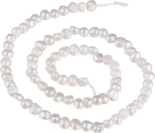 Vista 4 de Beadthoven - 90 mechones de perlas de agua dulce cultivadas naturales de 0.2 a 0.157 in, mini perlas irregulares, perlas para bricolaje, pulseras 0