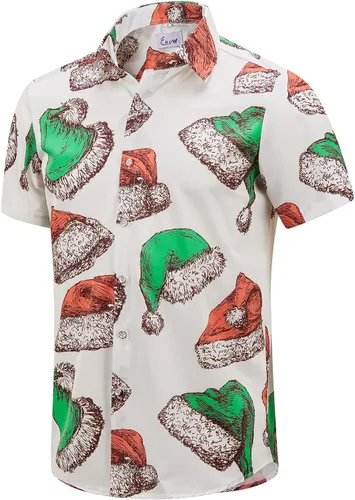 Vista 18 de EUOW - Camisas hawaianas para hombre de manga corta con botones, estampadas para la playa y el verano