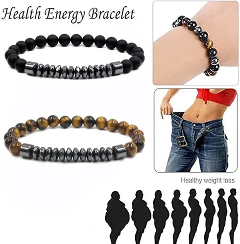 Vista 3 de INENIMARTJ Tobillera de obsidiana negra antihinchazón, terapia magnética, pulsera de tobillo de obsidiana negra para mujeres y hombres, pulsera