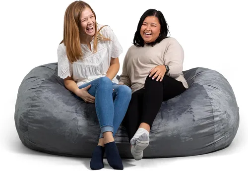 Vista 38 de Big Joe Fuf Silla Puf de Espuma de 5 Pies de Tamaño Extra Grande con Funda Extraíble para Niños, Adolescentes, Adultos, Onyx Lenox, Poliéster Tejido