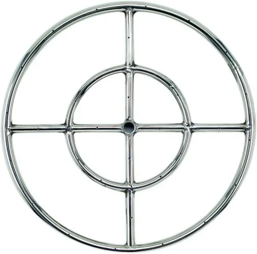Vista 13 de Quemador de acero inoxidable de un solo anillo de 6" con una entrada de 1/2" Plateado
