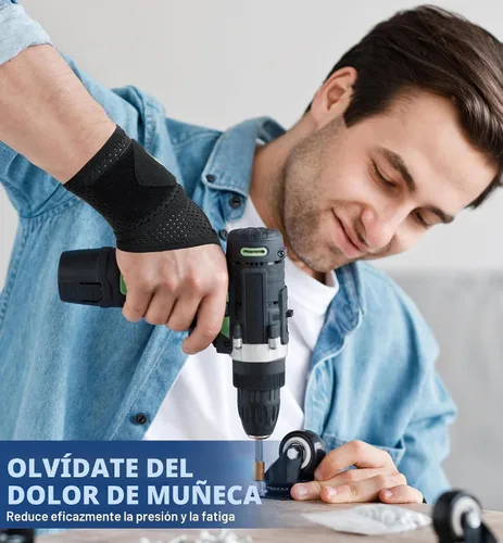 Vista 6 de HiRui Paquete de 2 muñequeras de malla ultrafina, transpirable, ajustable, para entrenamientos y uso diario, muñequeras unisex para aliviar el Negro