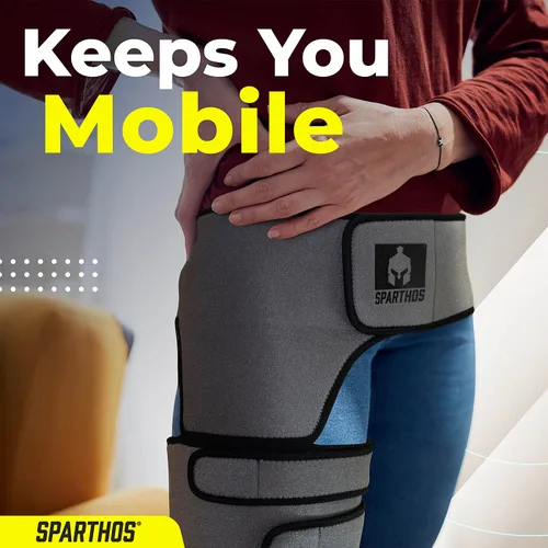 Vista 4 de Sparthos Soporte de cadera [pierna izquierda] x bolsas de hielo para lesiones [tamaño mediano + cubierta]
