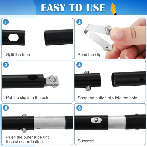 Vista 5 de Oudain 20 piezas de clip universal de acero inoxidable para todas las piscinas, botón de resorte, espumadera de spa/redes de bloqueo de doble