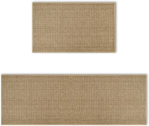 Vista 9 de Artoid Mode Juego de 2 alfombras y tapetes de cocina lavables, de goma antideslizante, absorbentes, para el frente del fregadero, 17 x 29 y 17 x 47