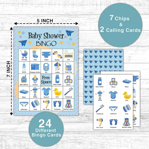 Vista 2 de Tarjetas de juego de bingo para baby shower, juego de bingo para 24 jugadores, actividades en interiores y exteriores, fiesta de baby shower