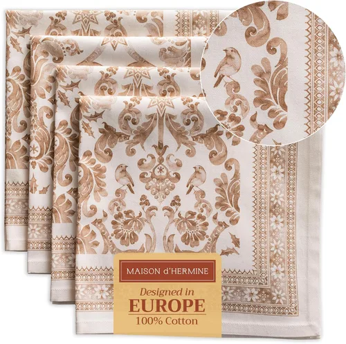 Vista 85 de Maison d' Hermine Juego de 4 servilletas de tela 100% algodón, suaves y duraderas, servilletas cuadradas reutilizables para uso diario, lavables
