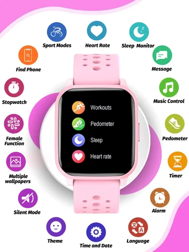 Vista 2 de Reloj inteligente para niños y niñas, reloj inteligente para niños, regalos para niños de 4 a 16 años con modo de sueño, 19 modos deportivos
