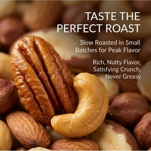 Vista 6 de Jaybee's Nueces mixtas sin sal 32 onzas Mezcla de nueces gourmet tostadas de lujo con anacardos, almendras, nueces, avellanas, nueces de Brasil