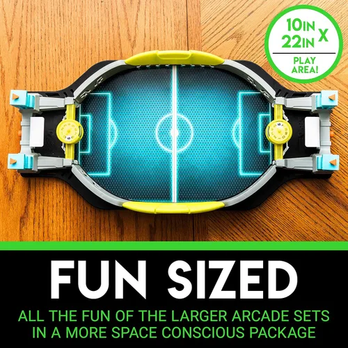 Vista 2 de Franklin Sports Mini juego de tiro de fútbol de mesa - Juego de mesa de fútbol estilo arcade para todas las edades- Marcador LED electrónico
