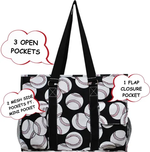 Vista 2 de NGIL Bolsa de mano con cremallera y bolsillos exteriores para mujeres trabajadoras, profesores, enfermeras y madres, diseño en Estados Unidos