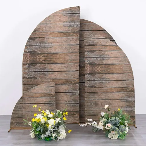 Vista 128 de Efavormart - Juego de 4 fundas de elastano beige para arco de media luna, fundas de telón de fondo Chiara de 2.5 pies a 7 pies para escenarios