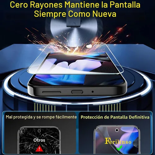 Vista 3 de Ferilinso Paquete de 3 protectores de pantalla de cobertura total para Google Pixel 9 Pro XL [Compatible con estuches para teléfono], paquete de 3