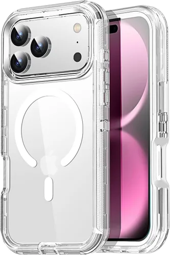 Vista 20 de AICase Funda transparente para iPhone 15 Pro Max, compatible con MagSafe 3 en 1, resistente protección contra caídas, cuerpo completo, a prueba