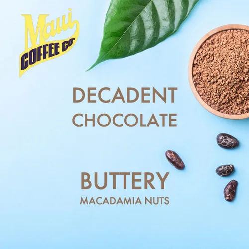 Vista 5 de Maui Coffee Company, Maui Blend Chocolate Macadamia Nut coffee, 7 oz. - Ground Roasted and Ground on Maui, Hawaii