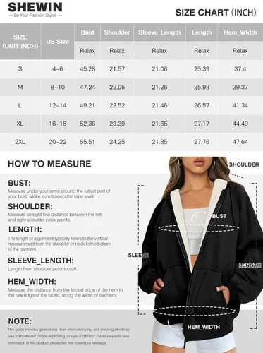 Vista 5 de SHEWIN Sudaderas con capucha para mujer 2023 de forro polar de manga larga con cremallera, sudadera con capucha Sherpa