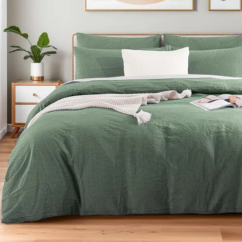 Vista 12 de NEXHOME PRO Funda de edredón Twin XL 100% algodón lavado, transpirable, duradera, texturizada, similar al lino, juego de ropa de cama para el hogar