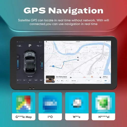 Vista 4 de Coche CarPlay Android Navegación Automática Estéreo GPS Radio Reverse Cámara Pantalla 10.33 "QLED Pantalla Táctil Headunit Tablet Pad Media Player