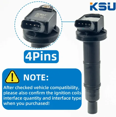 Vista 4 de KSU Paquete de bobina de encendido 2.4L compatible con Toyota Camry Highlander RAV4 TC, UF333, 90919-02244, 6731307 (paquete de 4)