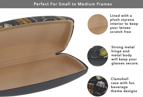 Vista 15 de Ron's Optical Clamshell - Funda rígida para lentes de lectores de marcos pequeños a medianos para mujeres y hombres