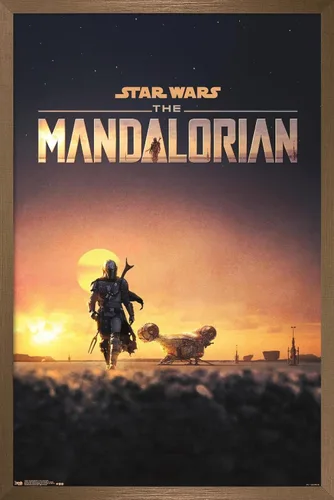 Vista 14 de Trends International Star Wars: The Mandalorian - Póster de pared de una hoja D23, 14.725 x 22.375 pulgadas, versión enmarcada de madera de granero