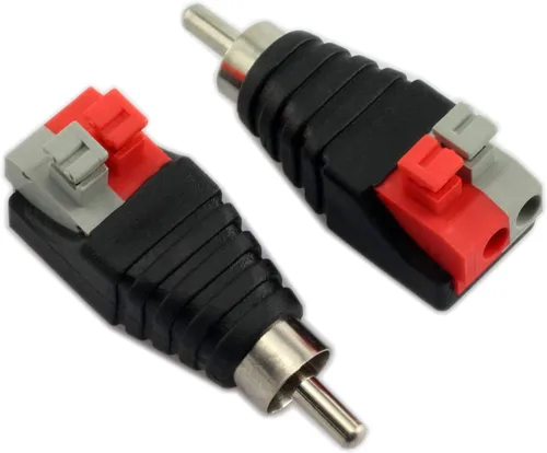 Vista 7 de MATTOX Cable de altavoz a audio macho RCA conector adaptador Jack Plug 10pcs/Set