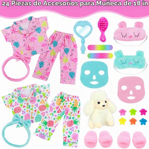 Vista 3 de ZITA ELEMENT Ropa de muñeca de niña de 18 pulgadas, accesorios de fiesta