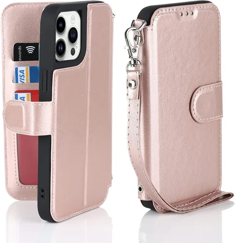 Vista 15 de Havaya Funda MagSafe compatible con iPhone 14 Pro Max con tarjetero - Funda magnética desmontable 2 en 1 - Ranuras para tarjetas de crédito de carga