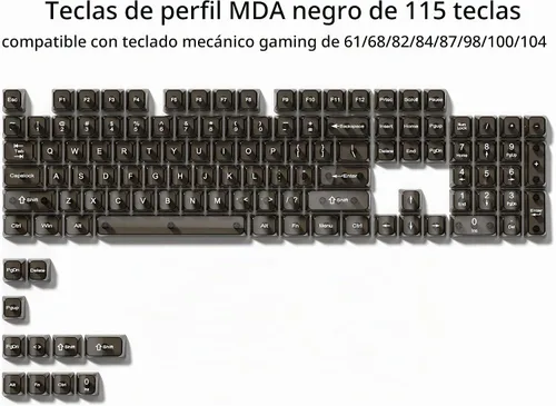 Vista 2 de dagaladoo Juego de teclas claras, teclas translúcidas del teclado, tapas