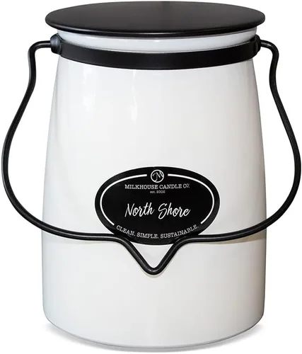 Vista 11 de Milkhouse Candle Company, Cotton Blossom, Creamery Glow Collection Vela perfumada de soya con aroma a flor de algodón: Vela en botella de leche, 14