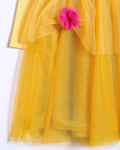 Vista 6 de Disney Vestido tutú de princesa de manga larga para niñas, lindos vestidos para niños pequeños con Cenicienta, Bella, Elsa y Tiana