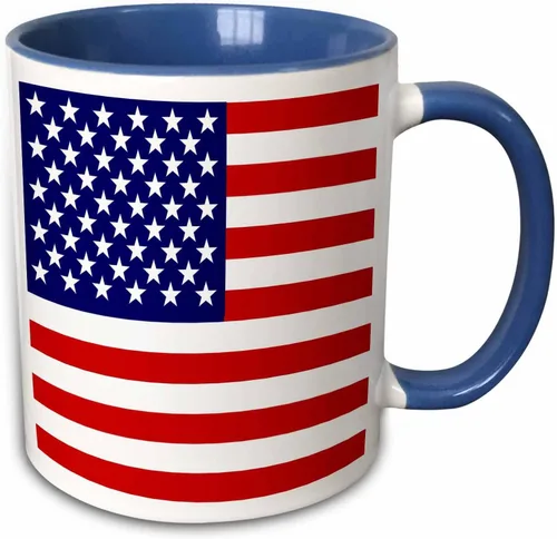 Vista 12 de 3dRose Bandera americana - Patriotic USA estrellas y rayas rojo blanco y azul - 4 de julio America Patriot 11oz taza negra bicolor