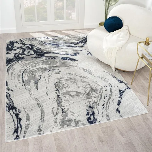 Vista 9 de LUXE WEAVERS Alfombra de área azul 2x3 con remolino de mármol