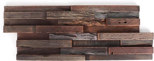 Vista 8 de Paneles de Pared 3D de Teca - Tablones de Madera - Paneles de Pared de Acento de Teca - Revestimiento de Pared - Tableros de Respaldo Shiplap