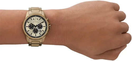 Vista 5 de AX Armani Exchange Reloj de vestir cronógrafo para hombre con correa de acero inoxidable, silicona o cuero