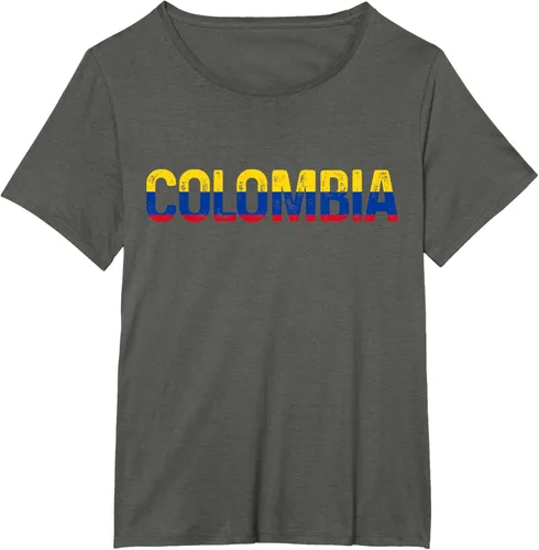 Vista 16 de Camiseta Vintage Pride de la bandera colombiana de Colombia, Negro