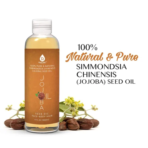 Vista 2 de Pursonic Aceite de jojoba dorado puro prensado en frío para piel seca o cabello dañado, natural y sin refinar, hidrata y revitaliza la piel, 6