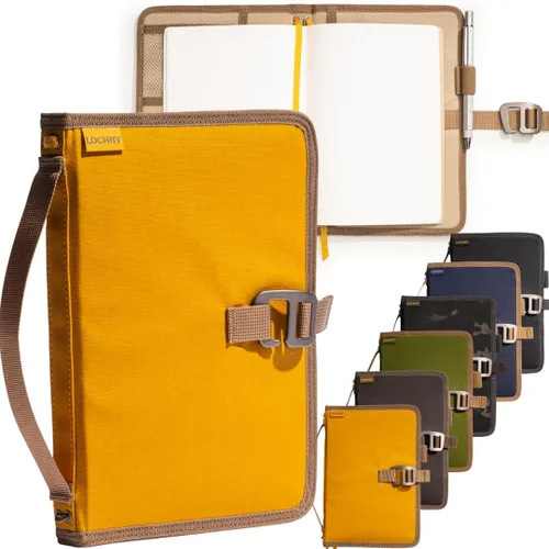 Vista 28 de LOCHBY® Carpeta Field A5 Cubierta de carpeta de 6 anillas Lona encerada resistente al agua Diseño plano Sistema A5 apto para recargar