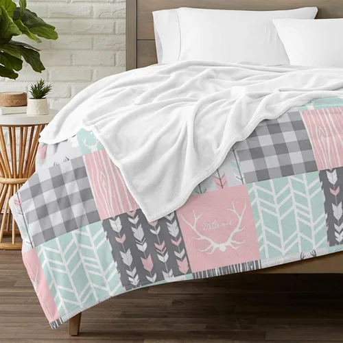 Vista 25 de Woodland - Manta de bebé personalizada para niños, manta de bebé personalizada con nombre Adventure Awaits Stuff recién nacido, regalo de guardería