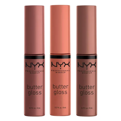 Vista 29 de NYX MAQUILLAJE PROFESIONAL Brillo de mantequilla, brillo de labios no pegajoso, - Eclair (rosa)